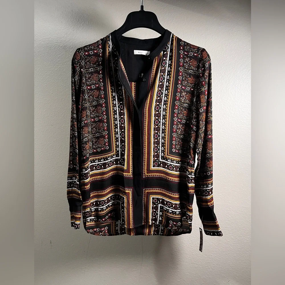 A.L.C. Multicolor Patterned Blouse - Picture 5 of 7